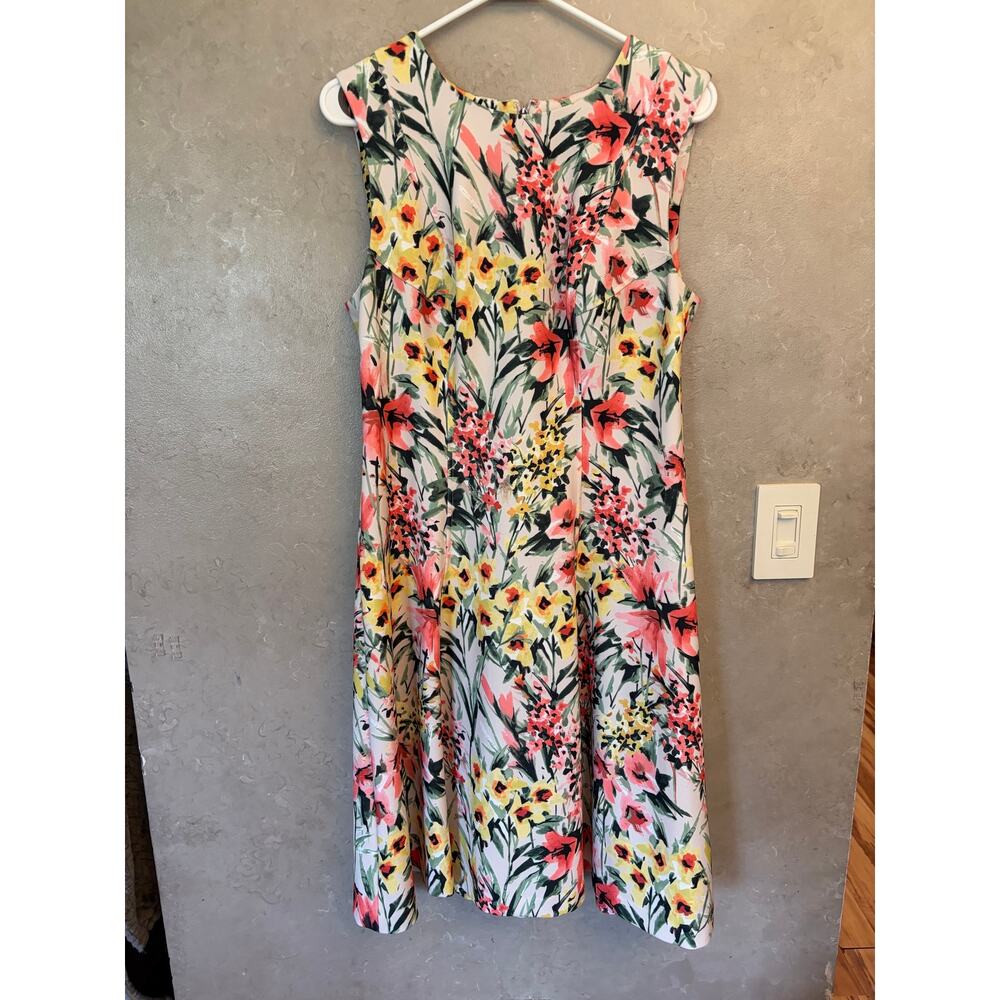 Tommy Hilfiger Vibrant Floral Print Sleeveless A-Line Dress Size 12 - Picture 4 of 12